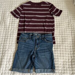 Kids Maroon Striped Tee by Cat & Jack
